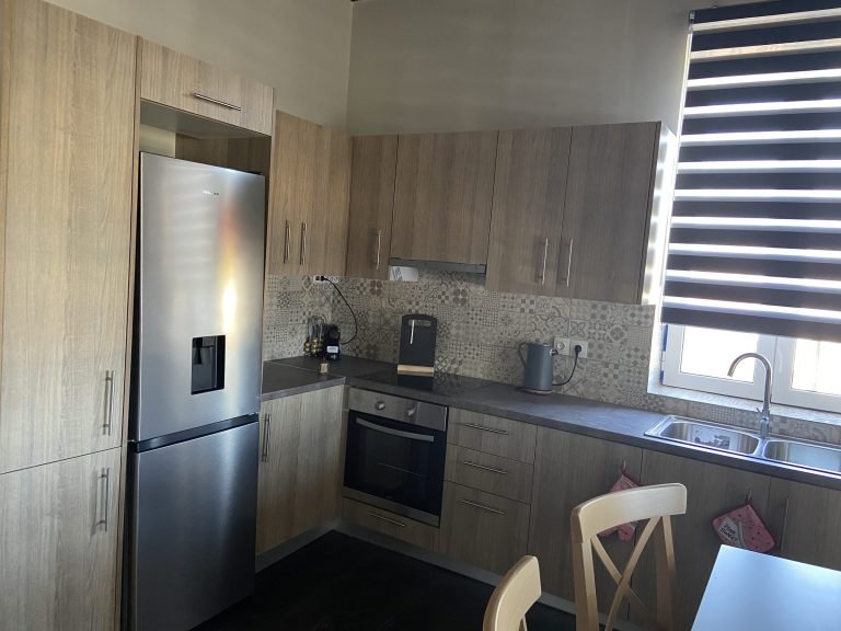 Fully equipped kitchen, upper sea-view apartment, Aphrodite Apartments Mytikas